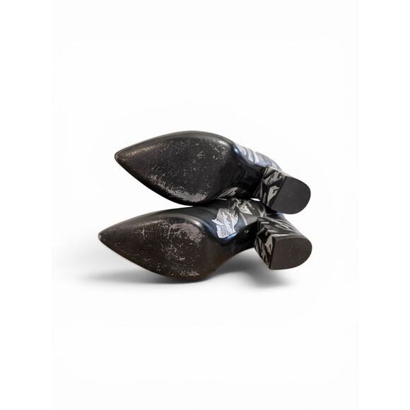 Valentino Garavani Atelier 03 Rose Edition Water Resistant  Valentino Garavani black leather rose print boots